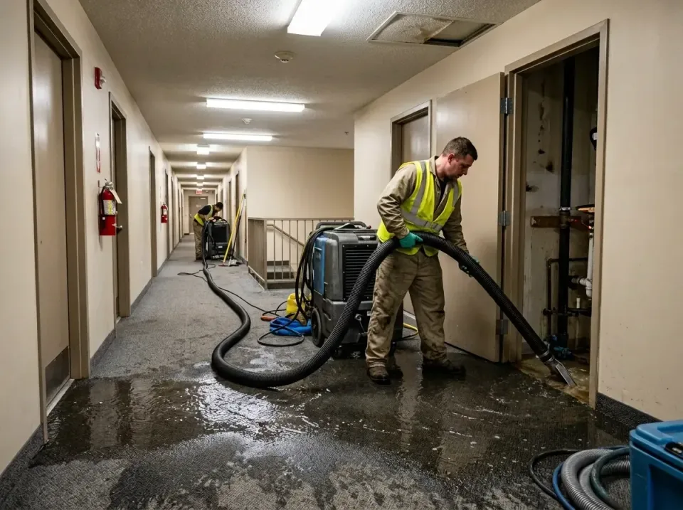 multi-unit-apartment-hallway-f-005 — frequently asked questions, Emergency Burst Pipe Water Extraction & Removal in Green Me…